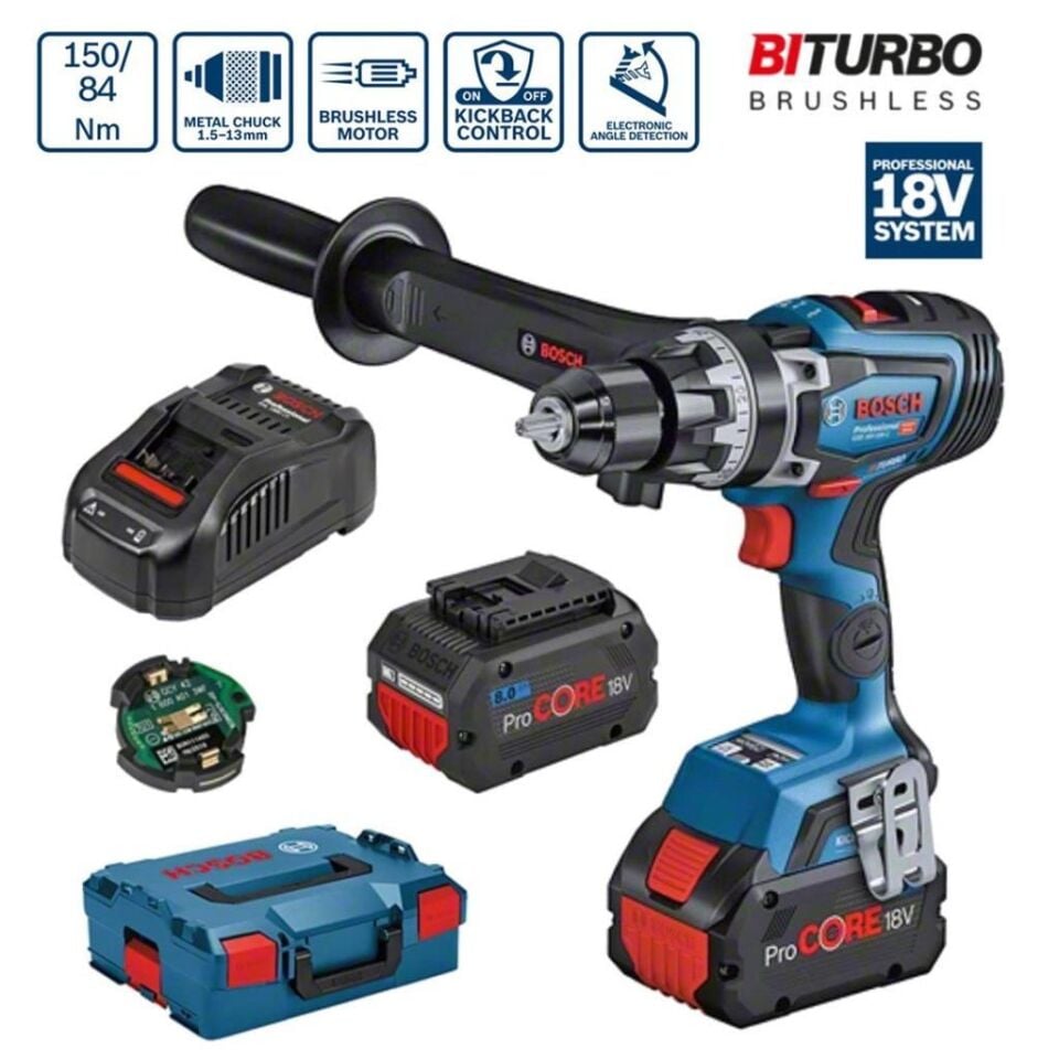 Bosch Profesyonel GSB 18V-150 C Akülü Darbeli Delme Vidalama 2x8 Ah 06019J5105