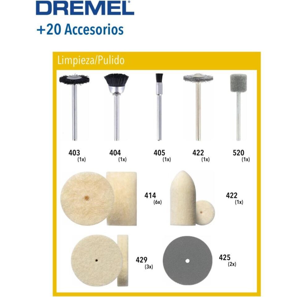 Dremel 684 Temizleme Parlatma Aksesuar Seti 20 Parça 26150684JA