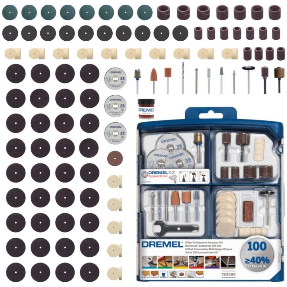 Dremel 100 Parça Çok Amaçlı Aksesuar Seti S723 2615S723JA