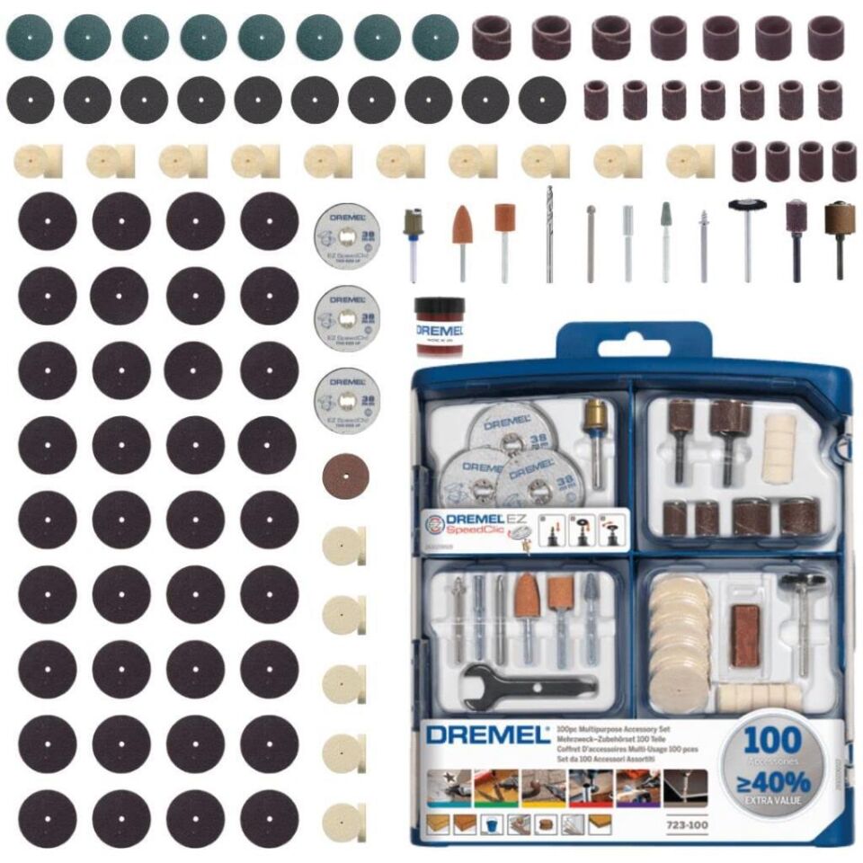 Dremel 100 Parça Çok Amaçlı Aksesuar Seti S723 2615S723JA