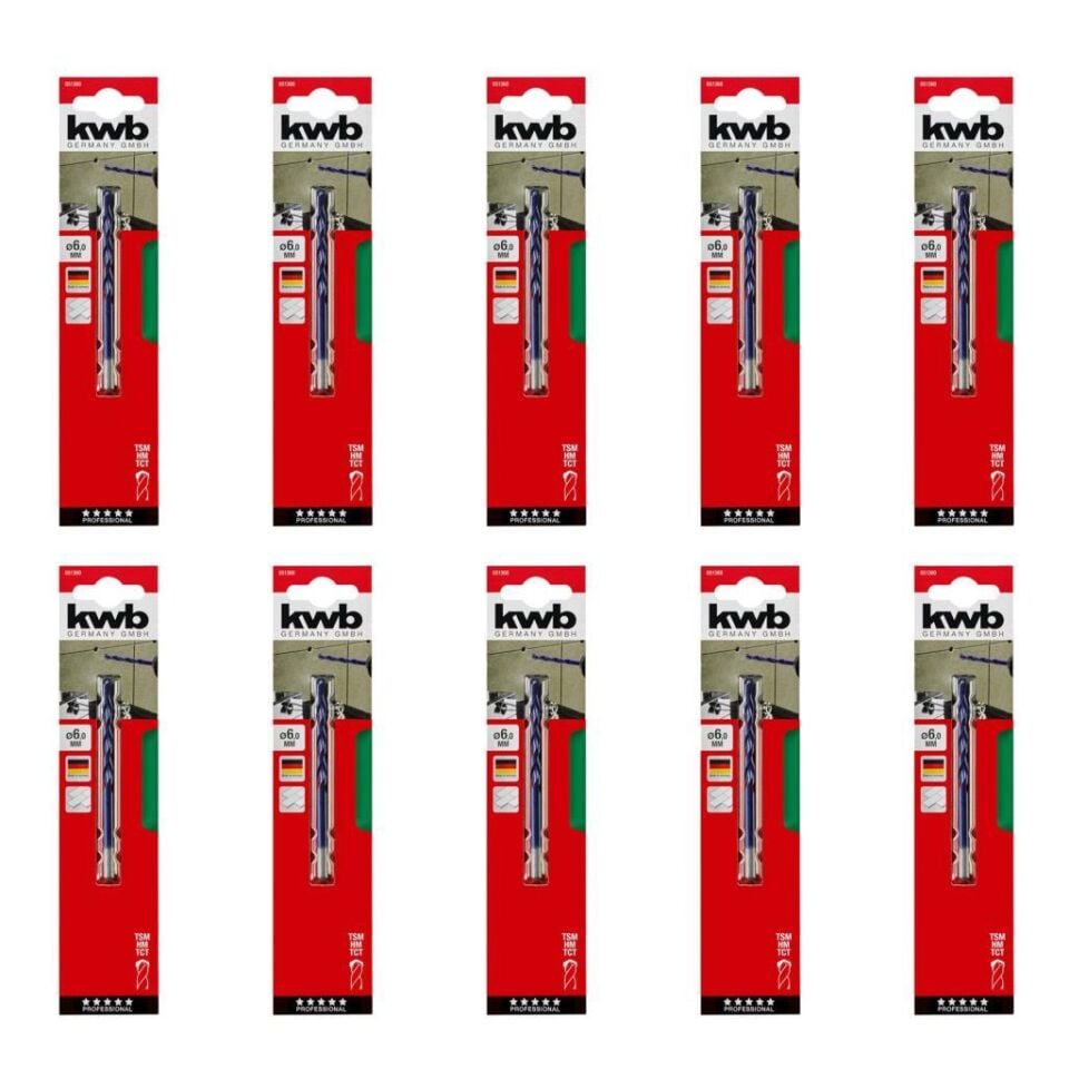 Kwb Sert Seramik Delme Matkap Ucu 6 mm x 10 Adet 49051360