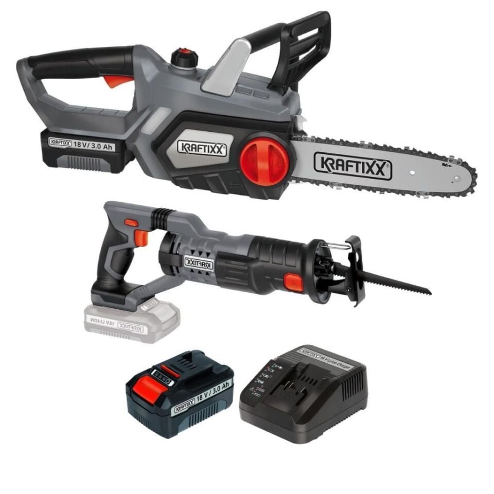 Kraftixx by Einhell Akülü Ağaç Kesme ve Tilki Kuyruğu Set 2x3 Amper