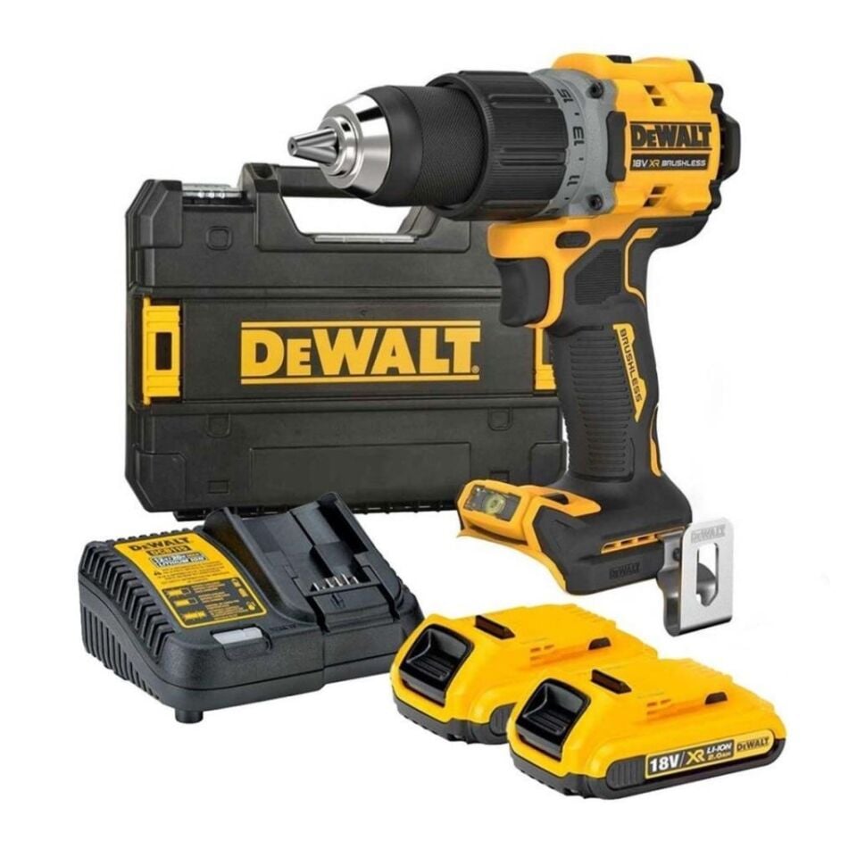 DeWalt DCD800D2T-QW 18V XR Kömürsüz Kompakt Matkap (2x2.0Ah Akü + Çanta)