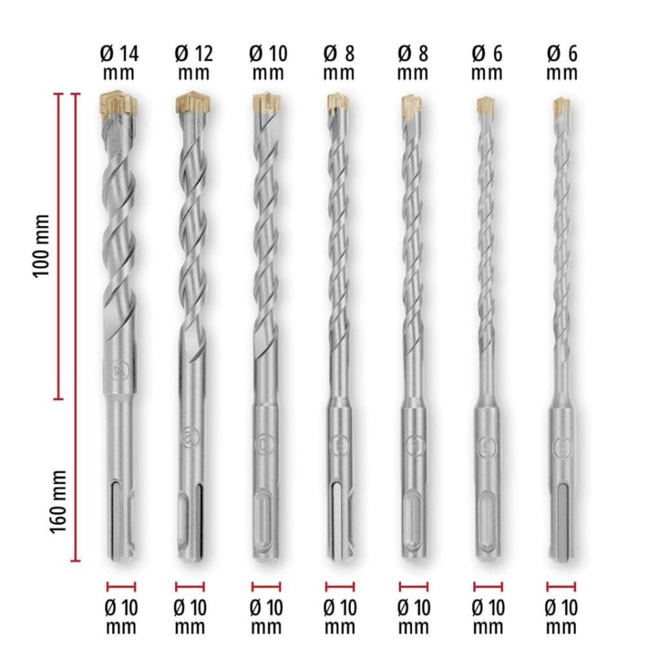 Einhell 7 Parça SDS Plus Kırıcı Matkap Ucu Seti 160 mm 49265510