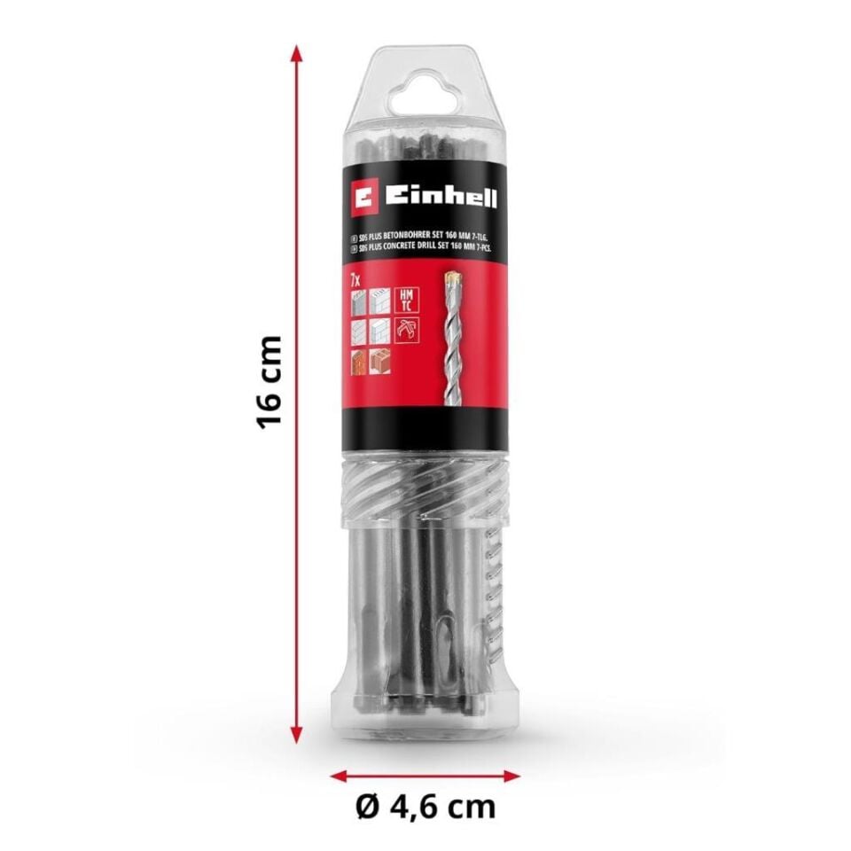 Einhell 7 Parça SDS Plus Kırıcı Matkap Ucu Seti 160 mm 49265510