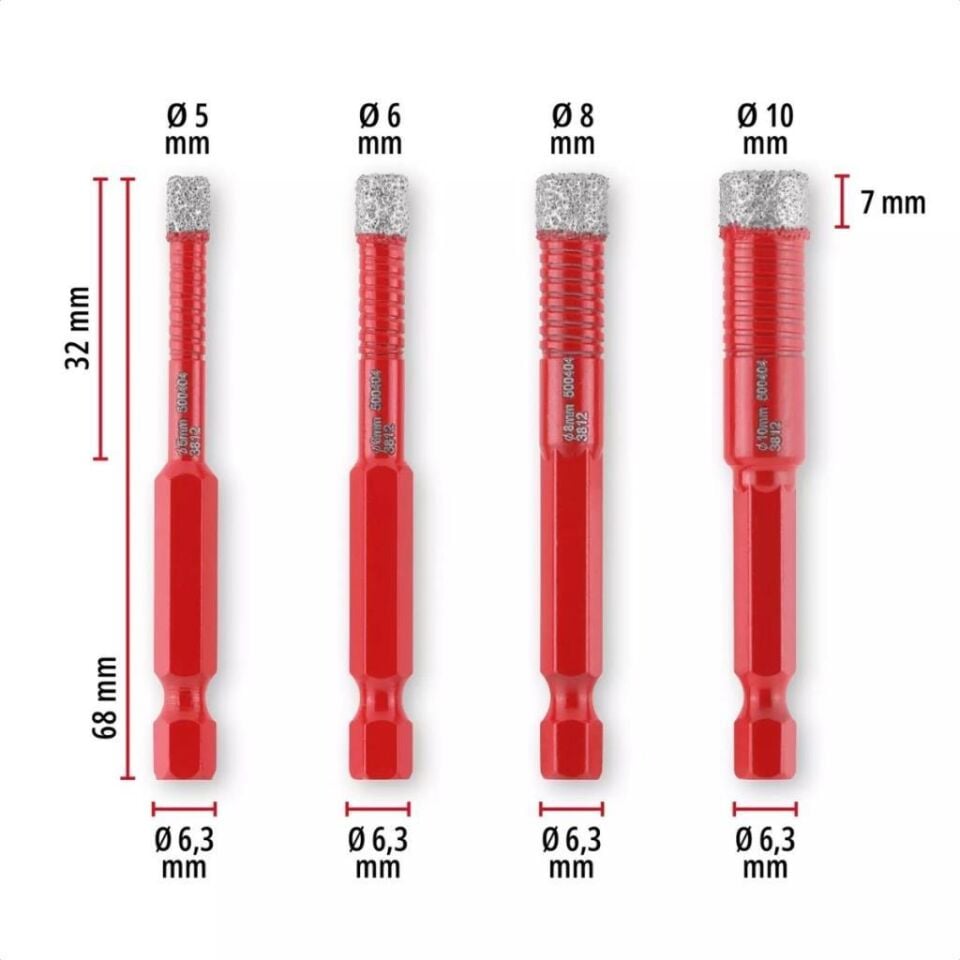 Einhell XS-CASE 4 Parça Elmas Fayans Matkap Ucu Seti 49500404