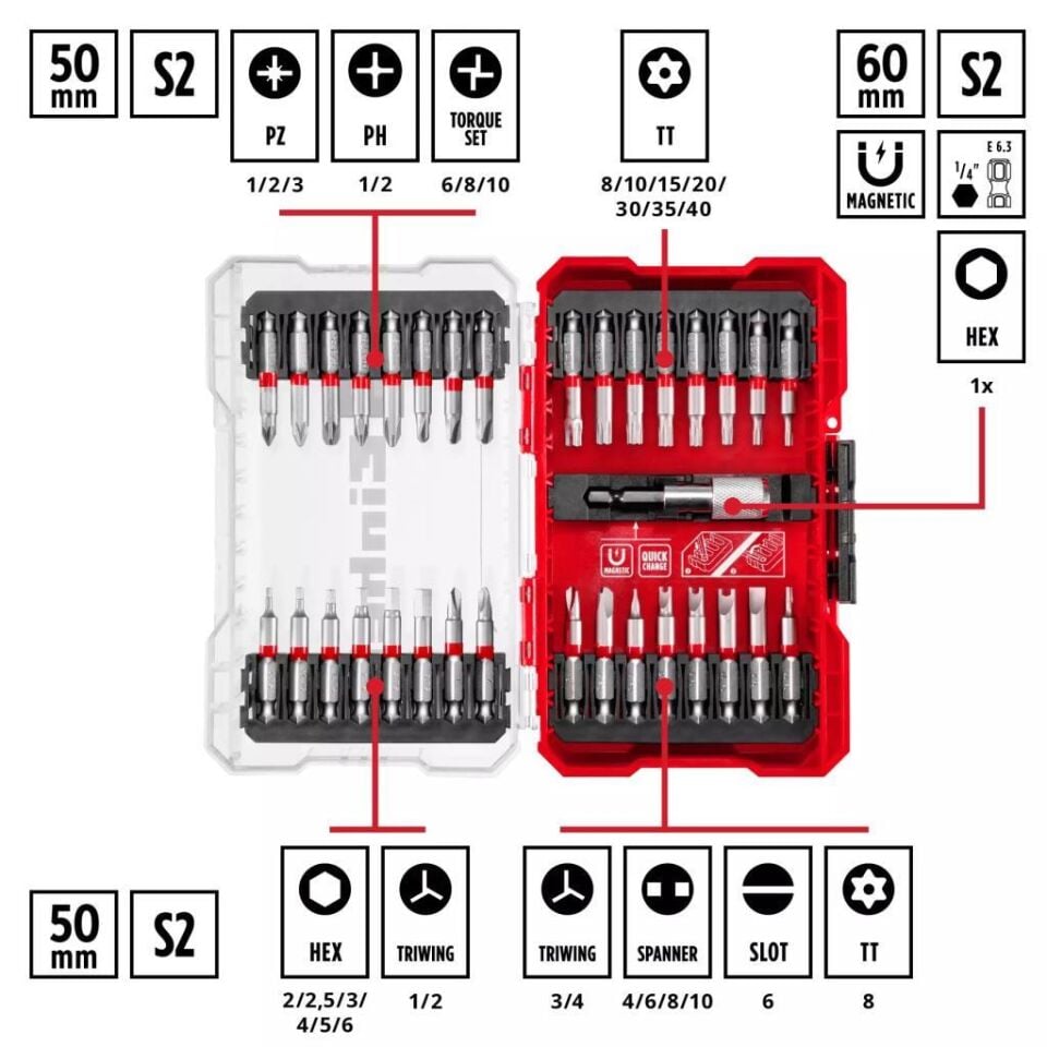 Einhell M-CASE 33 Parça Uç Seti 50 mm 49118903