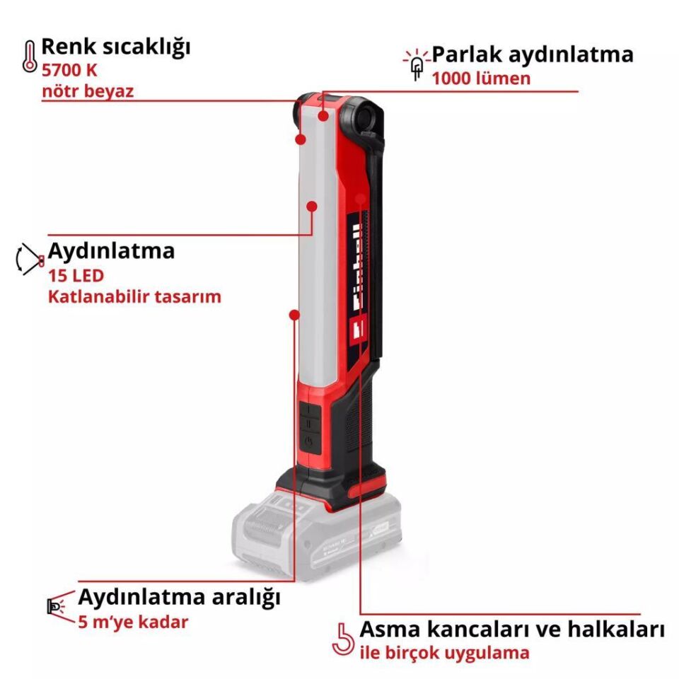 Einhell TE-CL 18/1000 S Li Solo Akülü Projektör 4514180