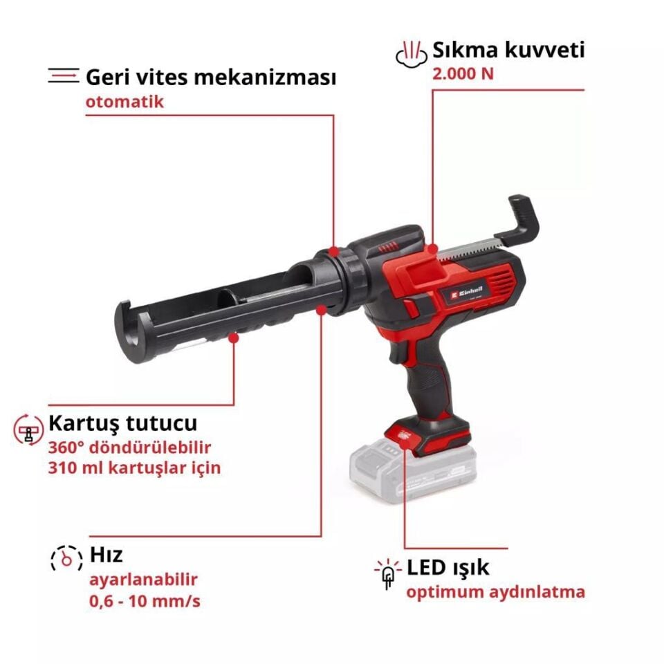 Einhell TE-SG 18/10 Li Solo Akülü Silikon Tabancası 4522250