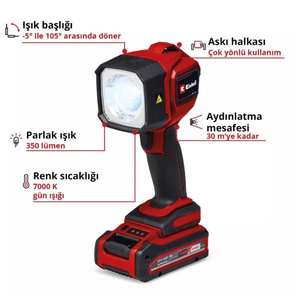 Einhell TC-CL 18/350 Li Solo Akülü Projektör 4514175