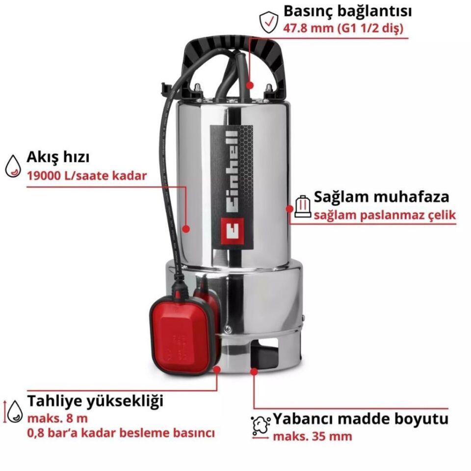 Einhell GC-DP 7035 N ECO PLUS Dalgıç Pompa (Kirli Su) 4170765