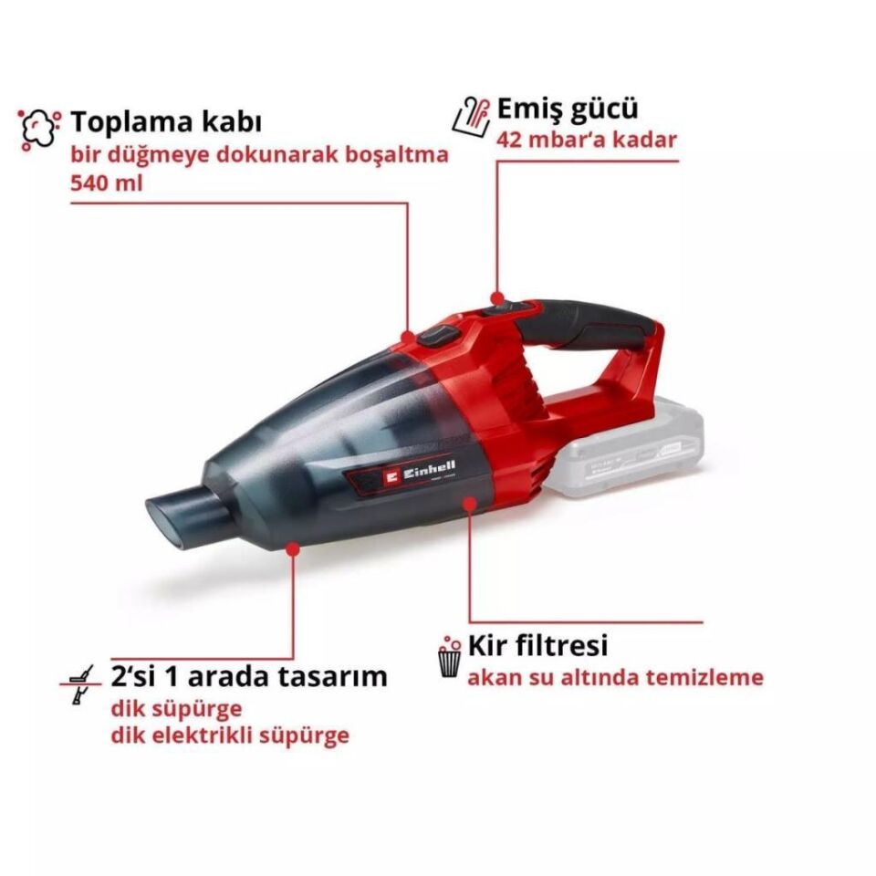 Einhell TE-VC 18 Li Solo Akülü El Süpürgesi 2347120