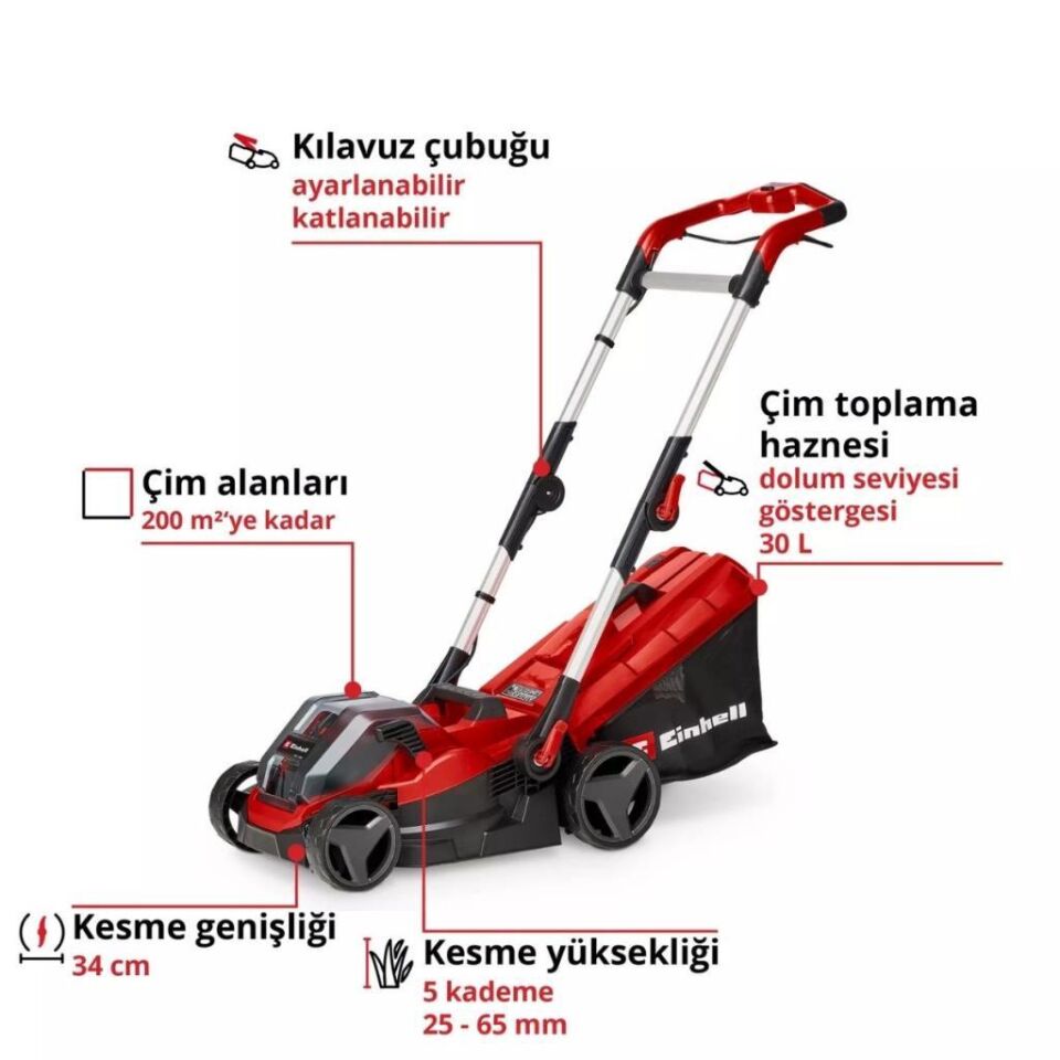 Einhell GE-CM 36/34-1 Li Solo Akülü Çim Biçme Makinesi 3413226