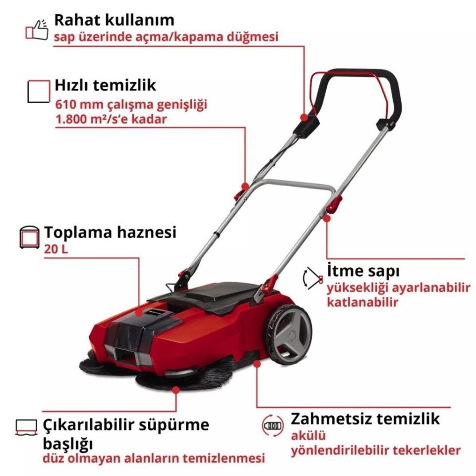 Einhell TE-SW 18/610 Li Solo Akülü Zemin Temizleme Makinesi 2352040