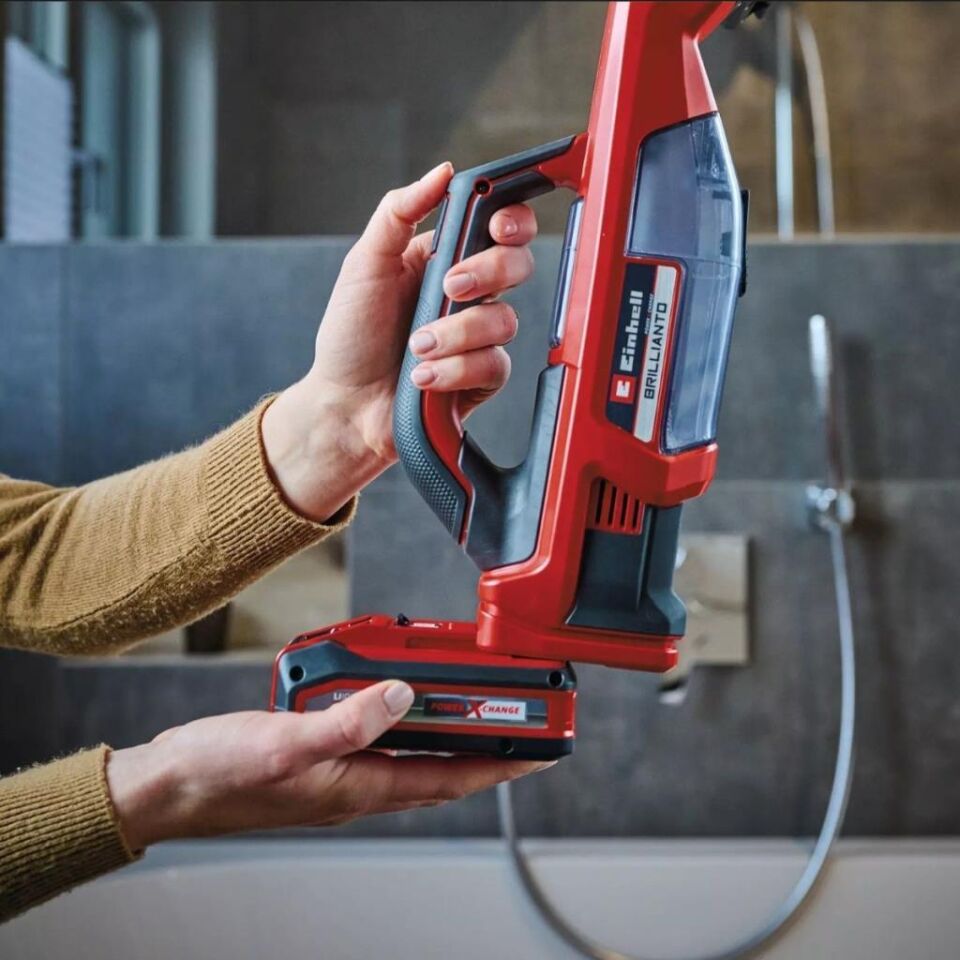 Einhell BRILLIANTO Akülü Teleskobik Uzatmalı Cam Temizleme Makinesi 1x2,5Ah 3437100