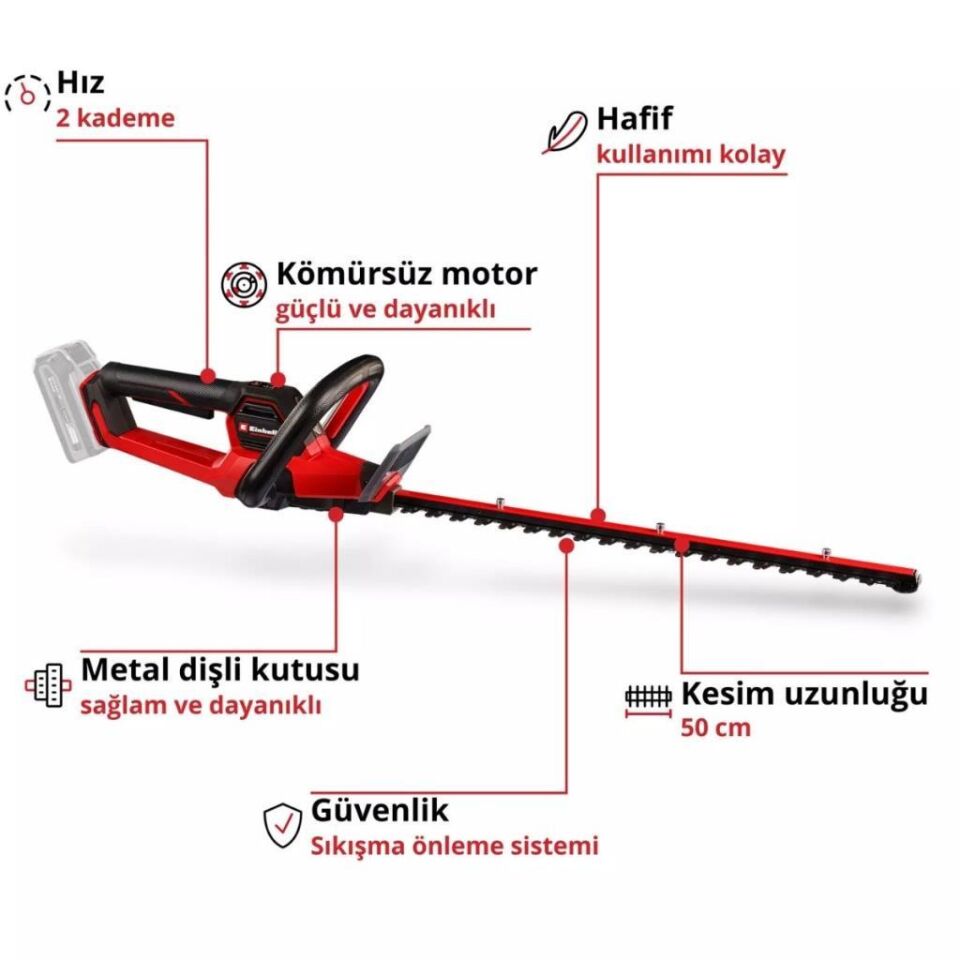 Einhell GP-CH 18/50 Li BL Solo Akülü Çit Budama 3410950