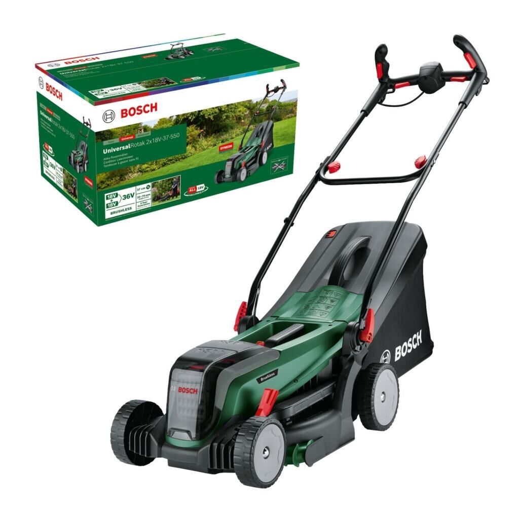 Bosch Universal Rotak 2x18V-37-550 Kömürsüz Akülü Çim Biçme Makinesi (Akü Hariç) 06008B9E01