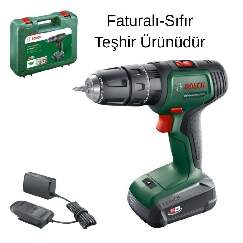 Bosch UniversalImpact 18V Çift Akülü Darbeli Vidalama Matkap (2x1.5Ah + Çanta) 06039D4102