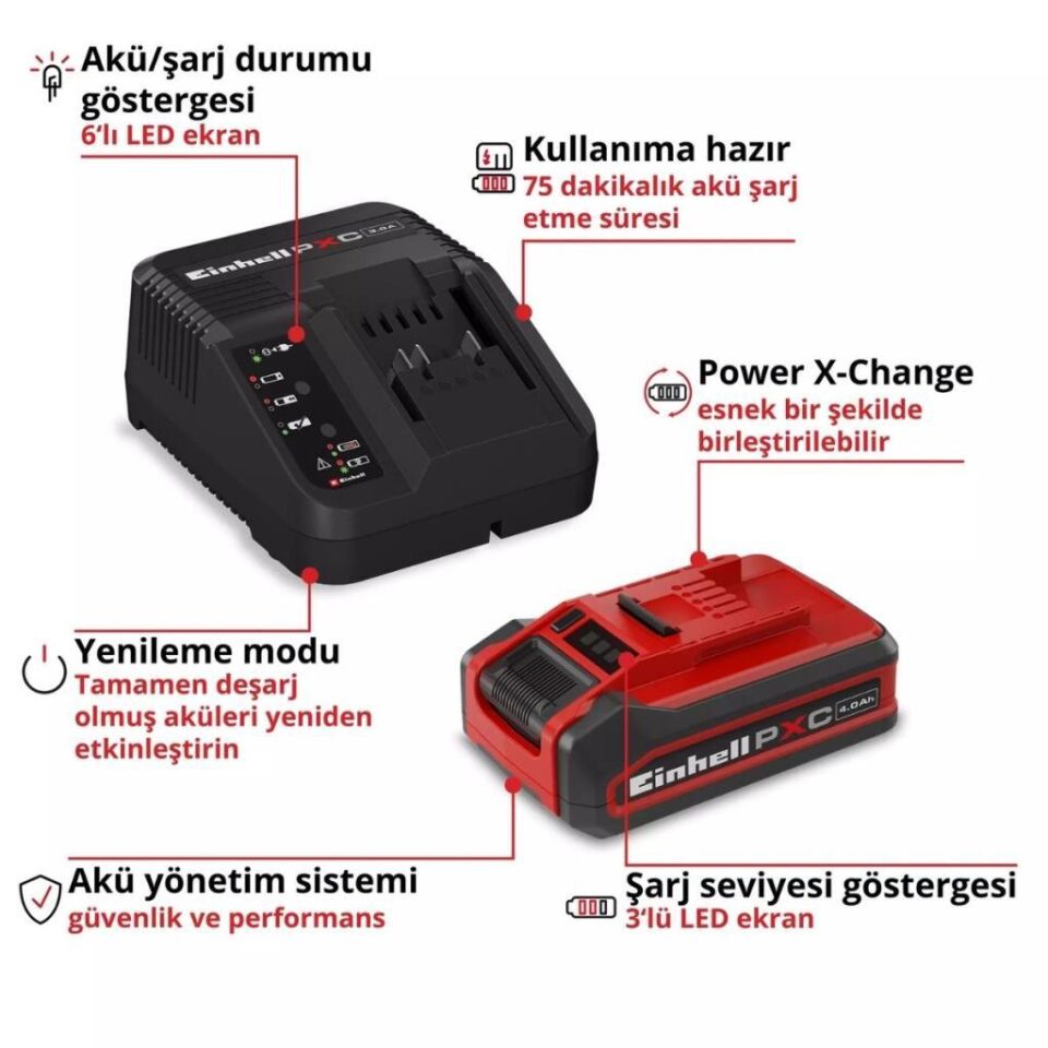 Einhell 18V 4,0 Ah PLUS PXC Starter Kit Akü & Şarj Cihazı 4512159