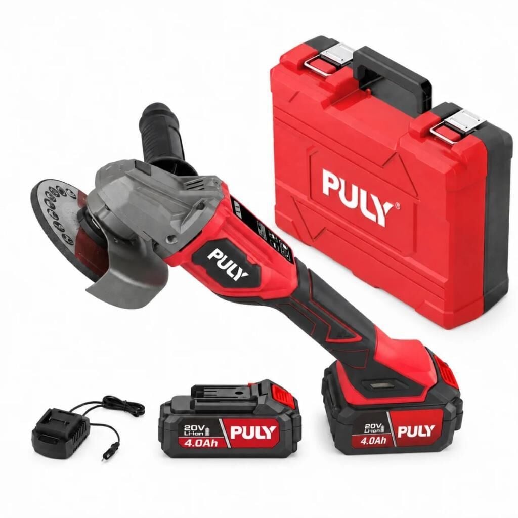 PULY Professional BLM-298 20V 125 mm Kömürsüz Akülü Devir Ayarlı Avuç Taşlama 2x4 Amper