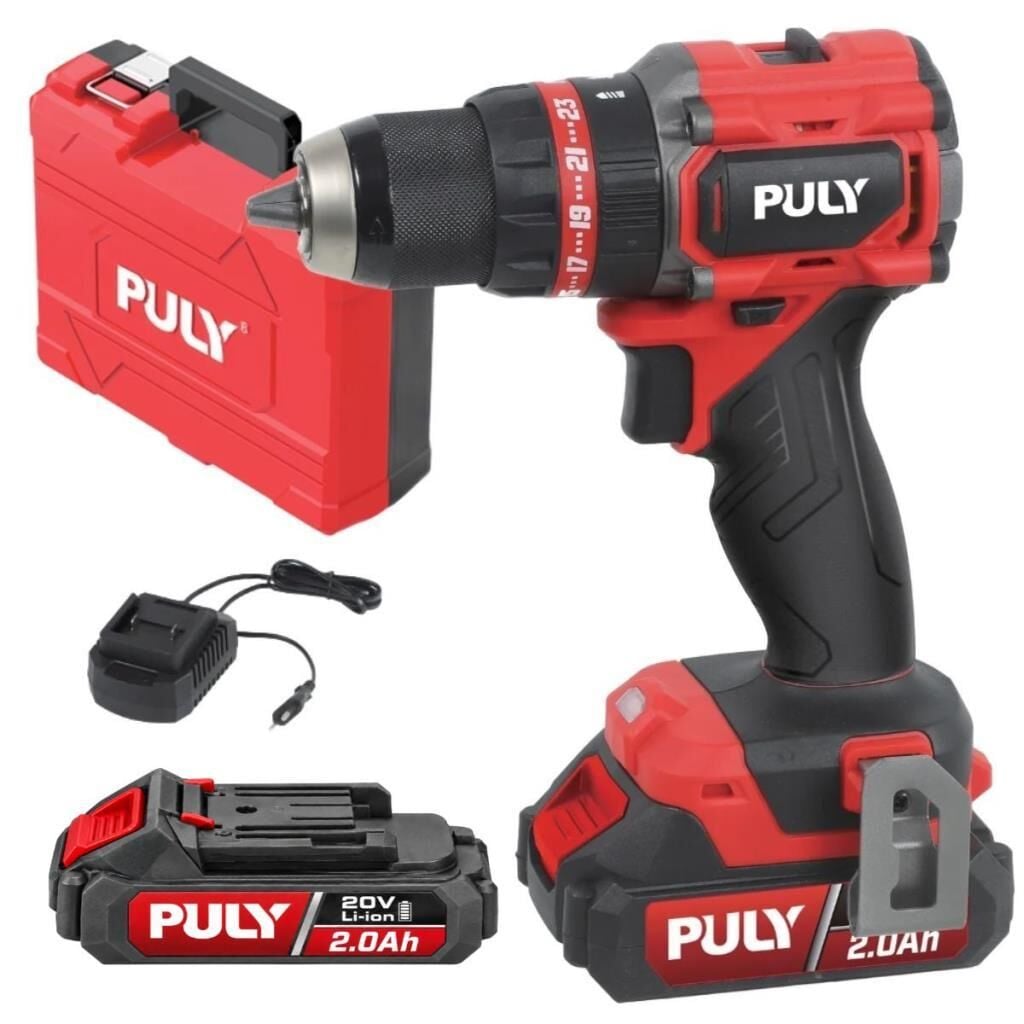PULY Professional BLMD-358JST 20V 75NM Kömürsüz Akülü Darbeli Matkap Vidalama 2x2 Amper