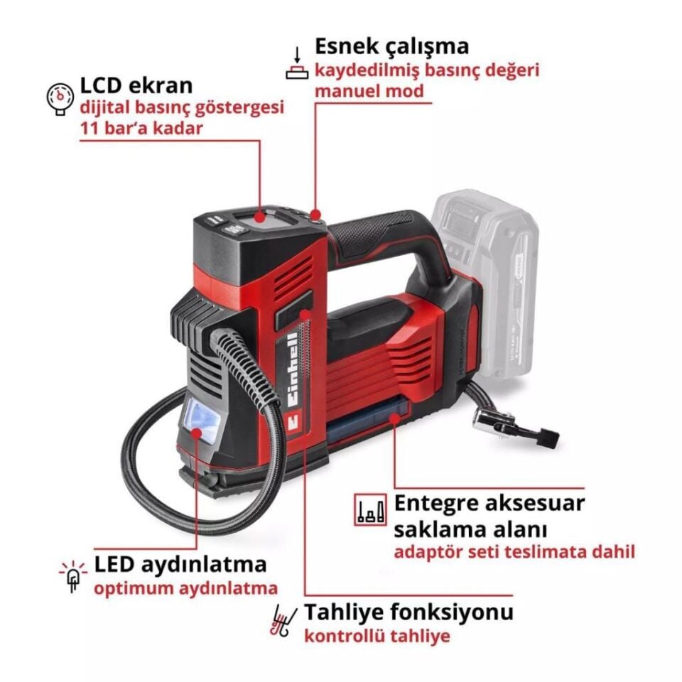 Einhell Akülü Oto Hava Kompresörü Ce-Cc 18/23 D Li-Solo 2071025