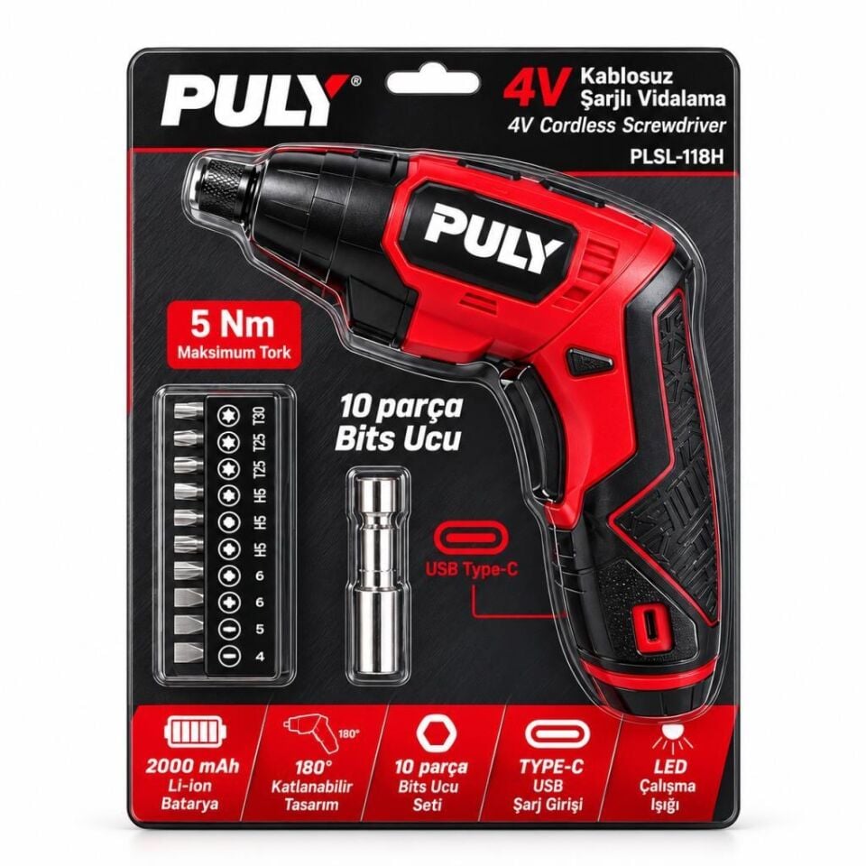 Puly PLSL-118H Akülü Vidalama Seti