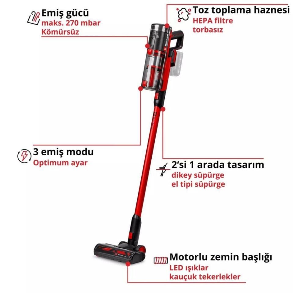 Einhell TE-SV 18/270 Li BL Solo Akülü Dikey Süpürge 2347225